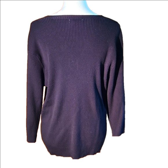 db Dressbarn Woman Black Pullover Sweater Top Long Sleeves Women size 2X - Picture 5 of 10